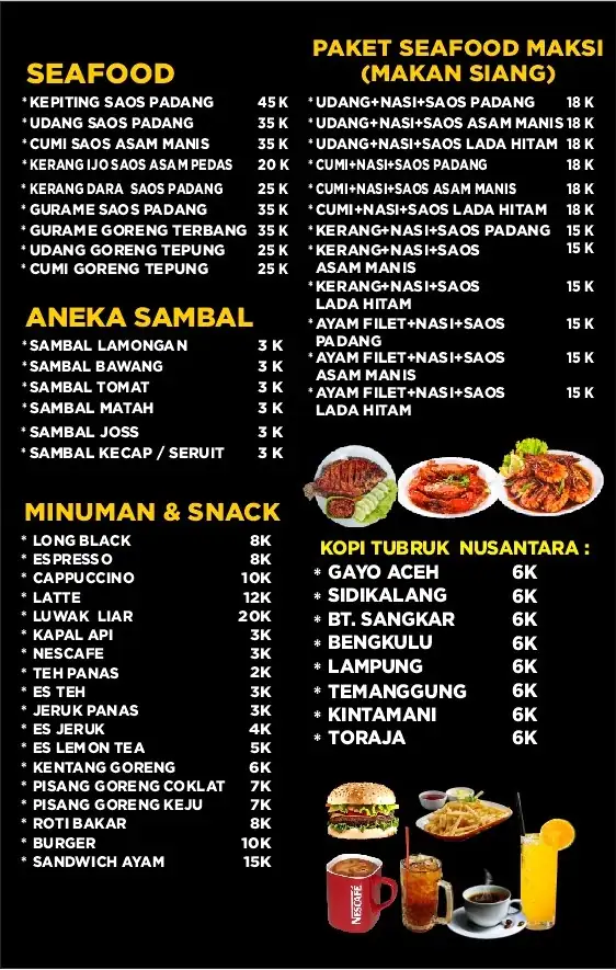PONDOK MAKAN JOSS - SEAFOOD, LAMONGAN, TONGSENG, NASGOR dan BAKARAN