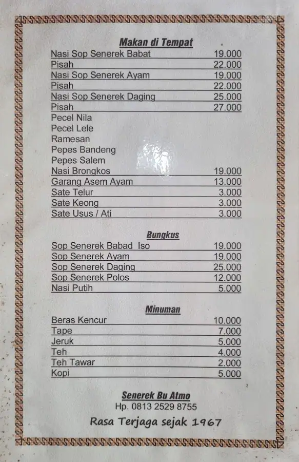 Warung Makan Senerek "Bu Atmo"